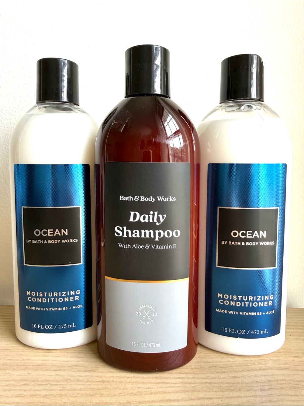 Bath & Body Works Men’s Hair Care Set Daily Shampoo Ocean Conditioner NEW 16oz